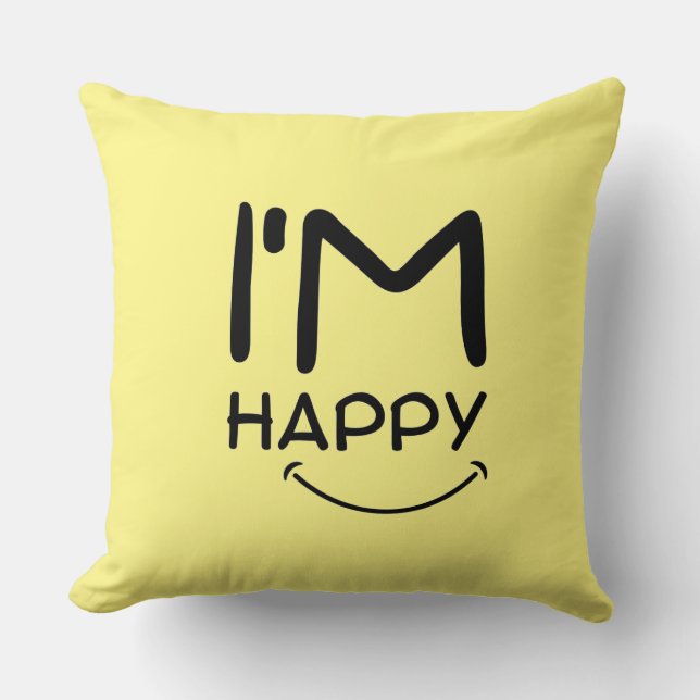 Almofada emoji simples elegante sorridente (Frente)