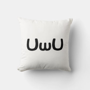 Almofada Emoticon feliz da cara do Anime de UwU