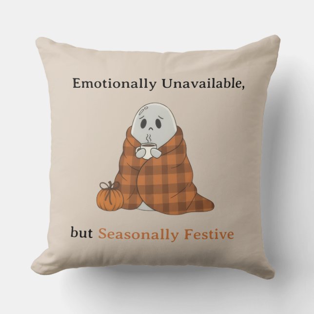Almofada Emotionally Unavailable but Seasonally Festive (Frente)