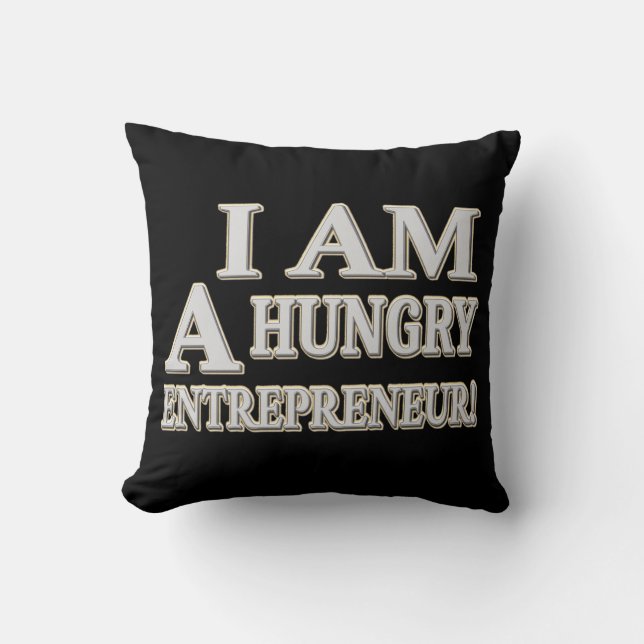 Almofada "EMPREENDEDOR COM FOME" Design. Comprar Agora (Frente)