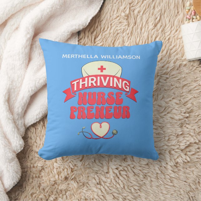 Almofada Empreendedor de Enfermeiro Azul Personalizado (Cobertor)