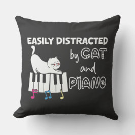 Almofada Encantado e facilmente distraído por músico de Cat