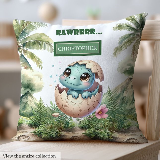 Almofada Encantador Hatching Em Breve Bebê Dinossauro Trave (Charming Hatching Soon Baby Dinosaur Baby Pillow Set)