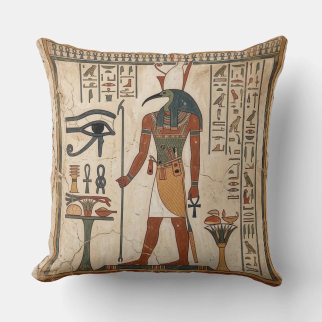 Almofada Encantamento de Djehuty: Thoth-Mágico Egito Antigo (Frente)