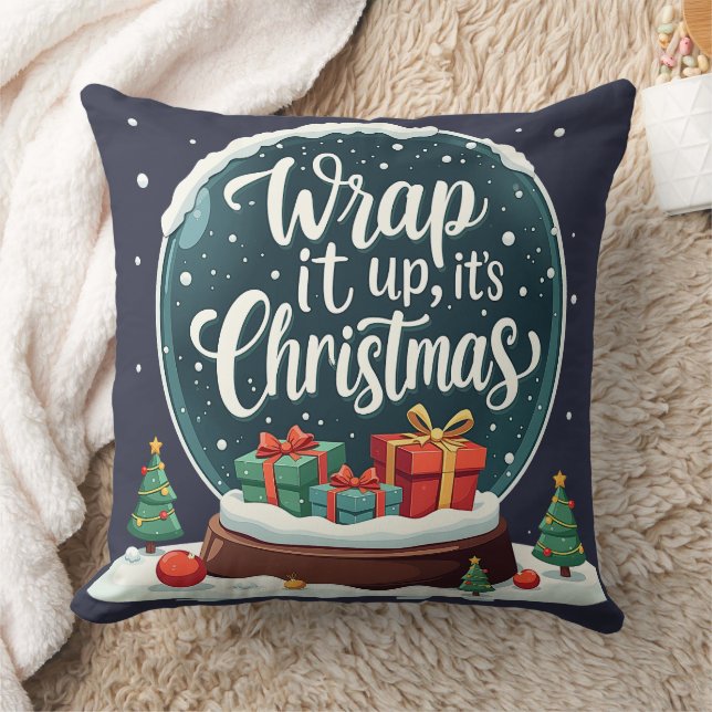 Almofada Encerre-o É Design do Globo de Neve de Natal (Cobertor)