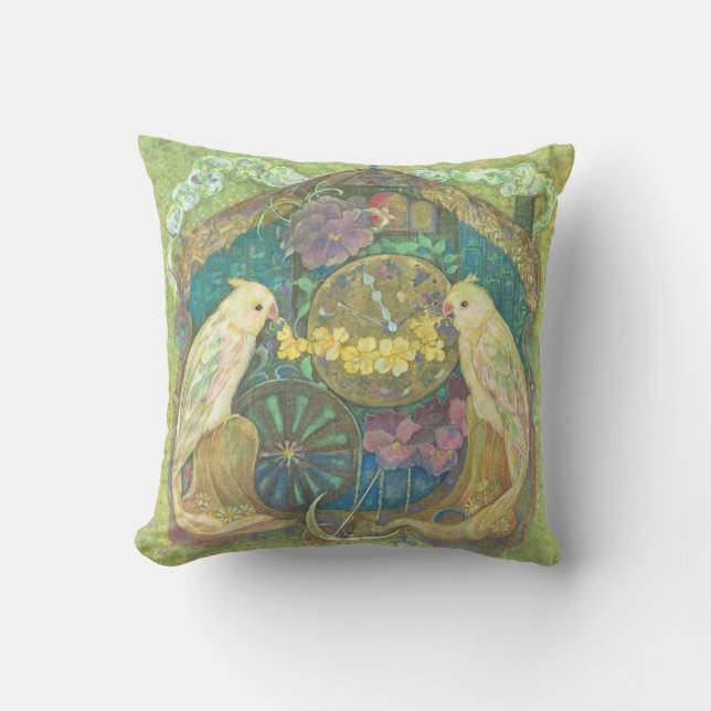 Almofada Enchanted Bird & Flower Clock Cushion - Delightful (Frente)