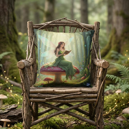 Almofada Enchanted Day Fairy Reading a Book