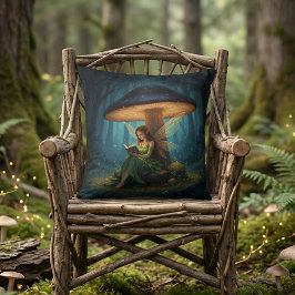 Almofada Enchanted Night Fairy Reading a Book