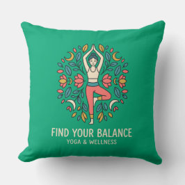 Almofada Encontre Seu Equilíbrio Yoga & Wellness Pose de Ár