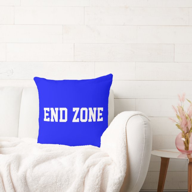 Almofada END ZONE Sporty Athletic 70s Text On Royal Blue (Sofá)