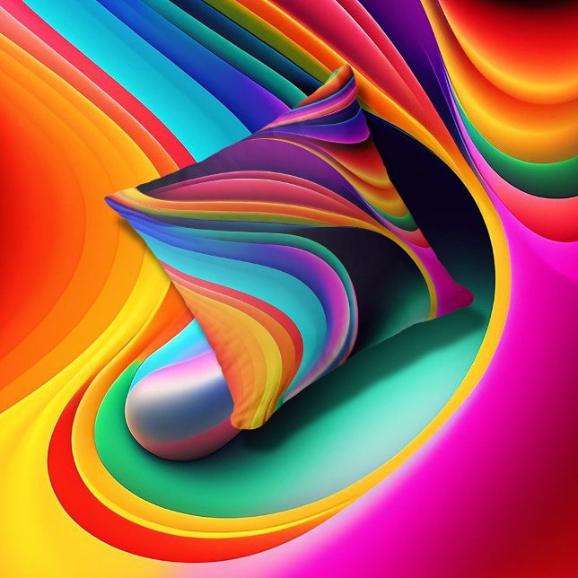 Almofada Ênfase de Ondas Retroativas Coloridas (Criador carregado)