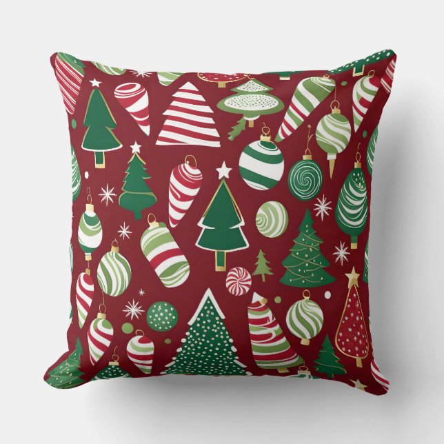 Almofada enfeite de doce de árvore de natal travesseiro (Frente)