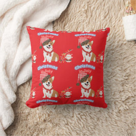 Almofada Enfeite de Natal de Julho Corgi