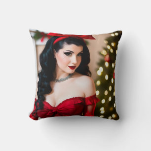Almofada Enfeite de Natal Garota Goth Holly