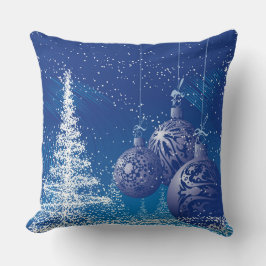 Almofada Enfeites de natal Azul E Branco E Árvore De Natal