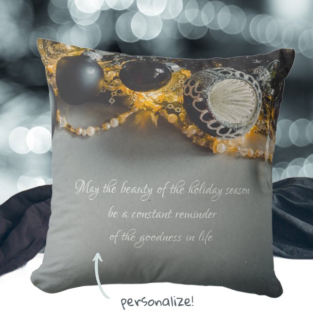 Almofada Enfeites de natal de Cinzas Negras com Garlands (Criador carregado)