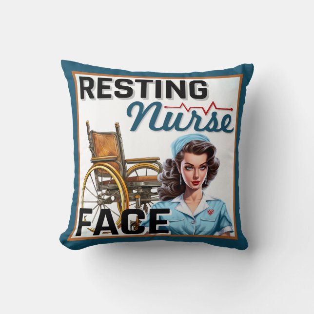 Almofada Enfermeira Nostálgica Bonita Enfermeira Amortecida (Frente)