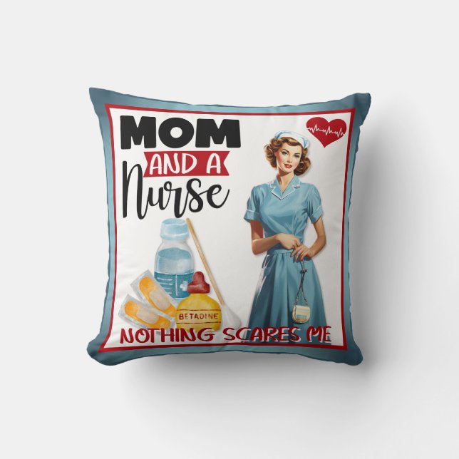 Almofada Enfermeira Nostálgica e Bonita Aperte Mãe e Enferm (Frente)