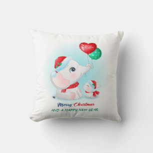 Almofada Enfermeiro de Bunny Elefante de Natal Bonito