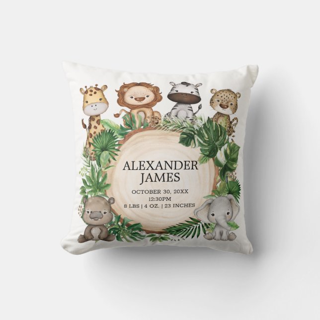 Almofada Enfermeiro de Meninos Safari Da Selva Tropical (Frente)