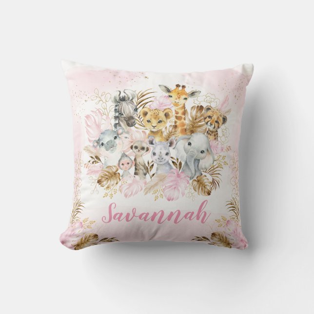 Almofada Enfermeiro Dourado de Animais Safari Selvagens Tro (Frente)