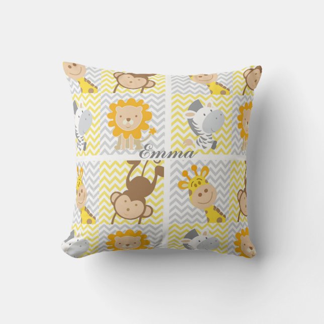 Almofada Enfermeiro Personalizado Cócio Colorido de Animais (Frente)