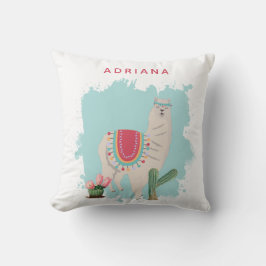 Almofada Enfermeiro Personalizado Fiesta Llama e Cactus