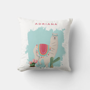 Almofada Enfermeiro Personalizado Fiesta Llama e Cactus