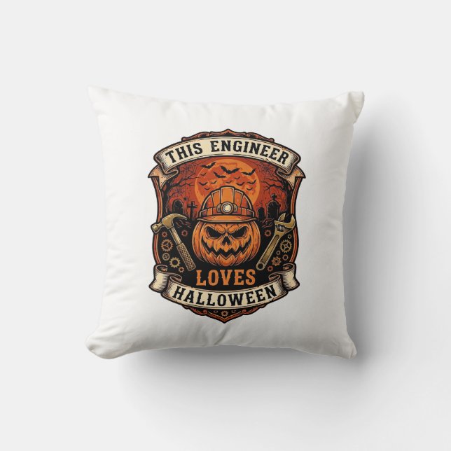Almofada Engenheiro Ama Abóbora de Halloween Capacete Marte (Frente)