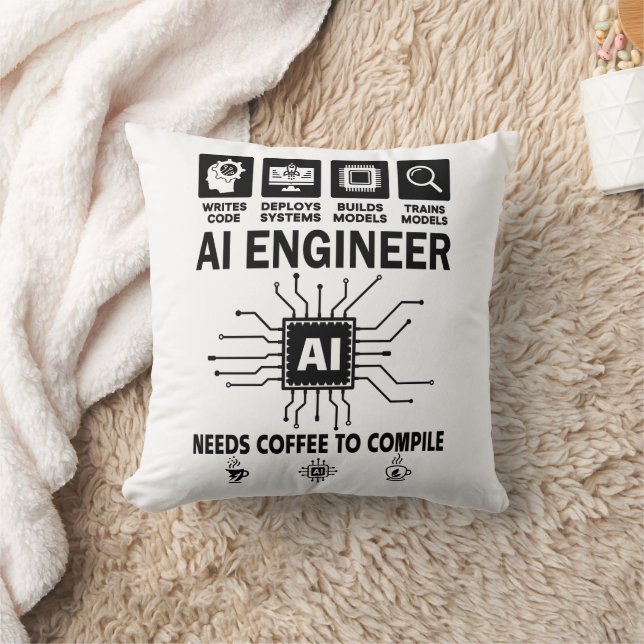 Almofada Engenheiro de IA Engraçado Programador Desenvolved (Cobertor)