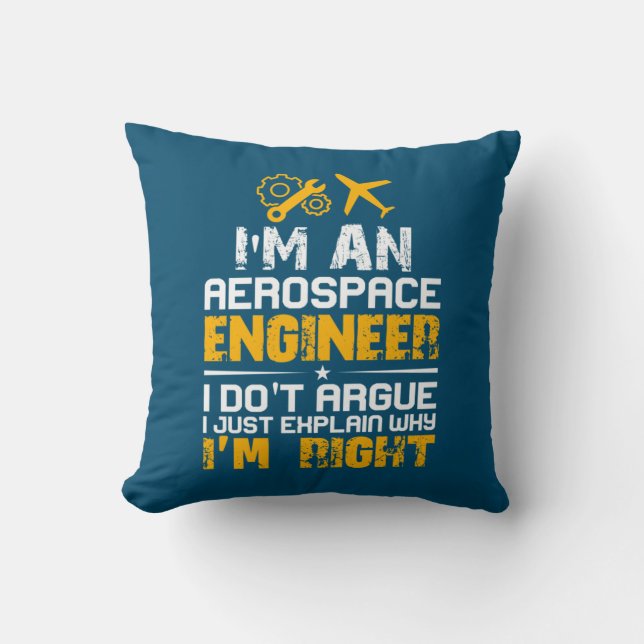 Almofada Engenheiro Eu Sou Um Engenheiro Aeroespacial (Frente)