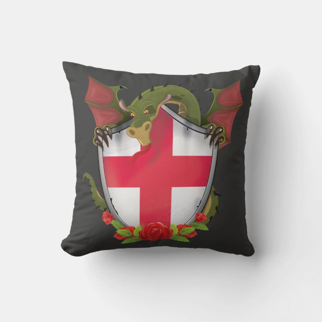 Almofada England Dragon e English Flag shield (Frente)