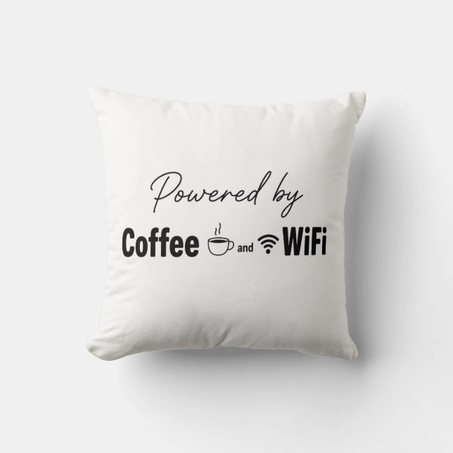 almofada engraçada com a frase motivada por café e (Frente)
