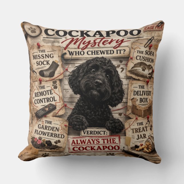 Almofada engraçada de Cockapoo presente único (Frente)