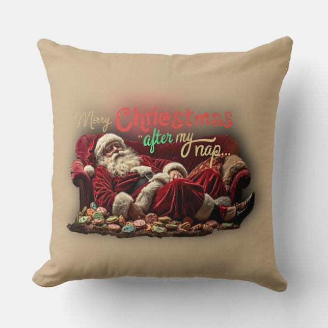 almofada engraçada do Papai Noel preguiçoso  (Frente)