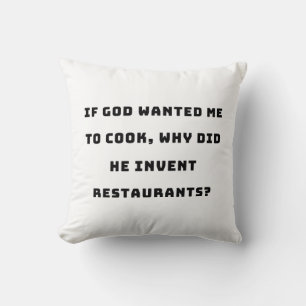 Almofada Engraçada Esposa, Odeio Cozinhar Engraçado.