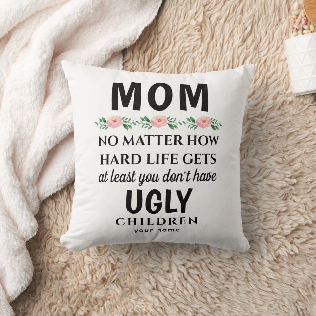 Almofada Engraçada Mãe, cor d'água floral Aniversário (Cobertor)