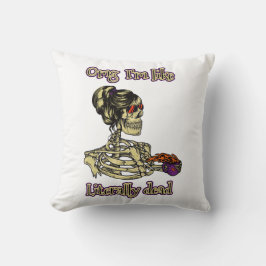 Almofada Engraçado Bebendo de esqueleto Eu sou literalmente