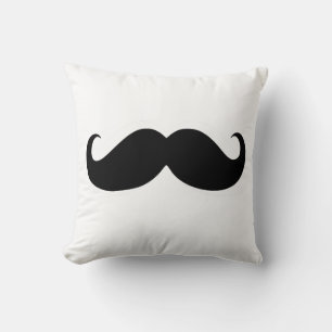 Almofada Engraçado bigode preto no fundo branco
