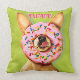 Almofada Engraçado Cachorro Chihuahua com Rosquinha de aspe