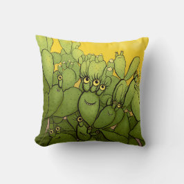 Almofada Engraçado Cactus Verde Amarelo Suculento