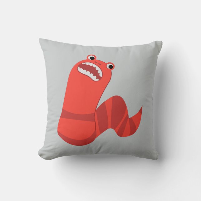 Almofada Engraçado Cartoon Mongol Death Worm (Frente)