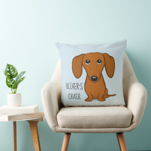 Almofada Engraçado Dachshund Cartoon Wiener Dog Personaliz