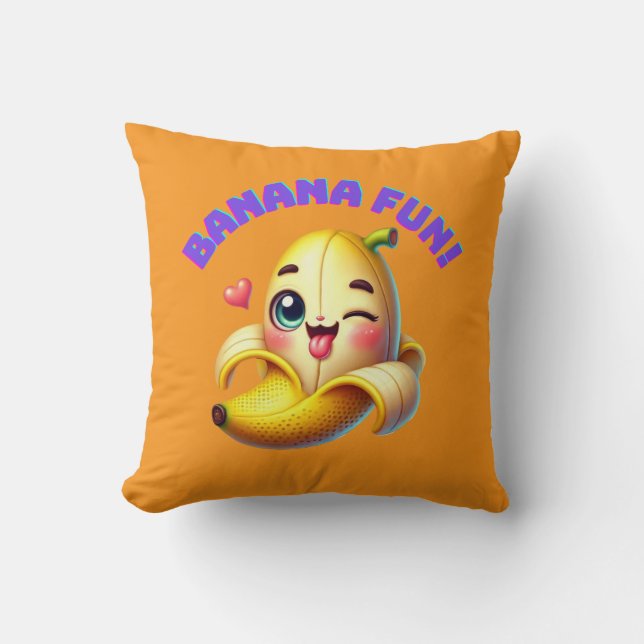 Almofada Engraçado Design de Winking Banana para diversão e (Frente)