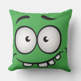 Almofada Engraçado e feio rosto verde