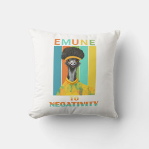 Almofada Engraçado Emu Pun - Emune à Negatividade