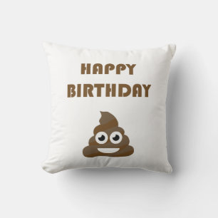 Almofada Engraçado Feliz Festa de Aniversário Poop Emoji