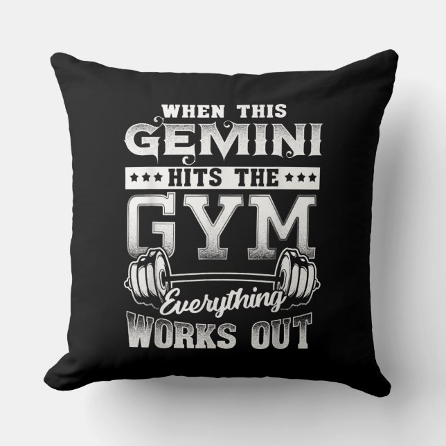 Almofada Engraçado Gemini Gym Workout Design (Frente)