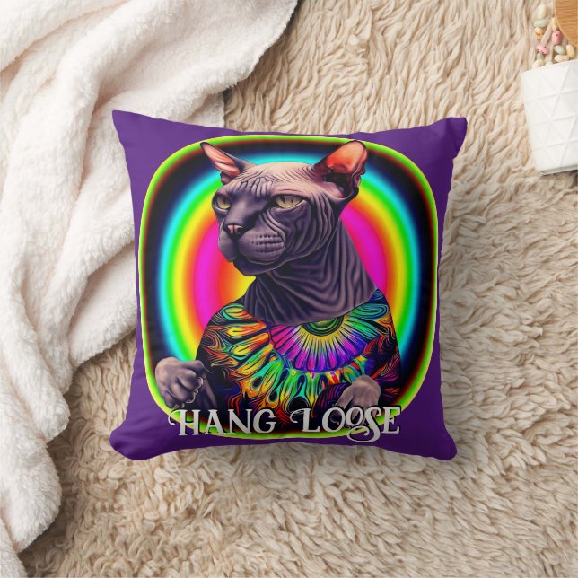 Almofada Engraçado Hippie Sphynx Cat (Cobertor)