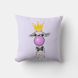 Almofada Engraçado Ilustração do Llama soprando uma bolha r